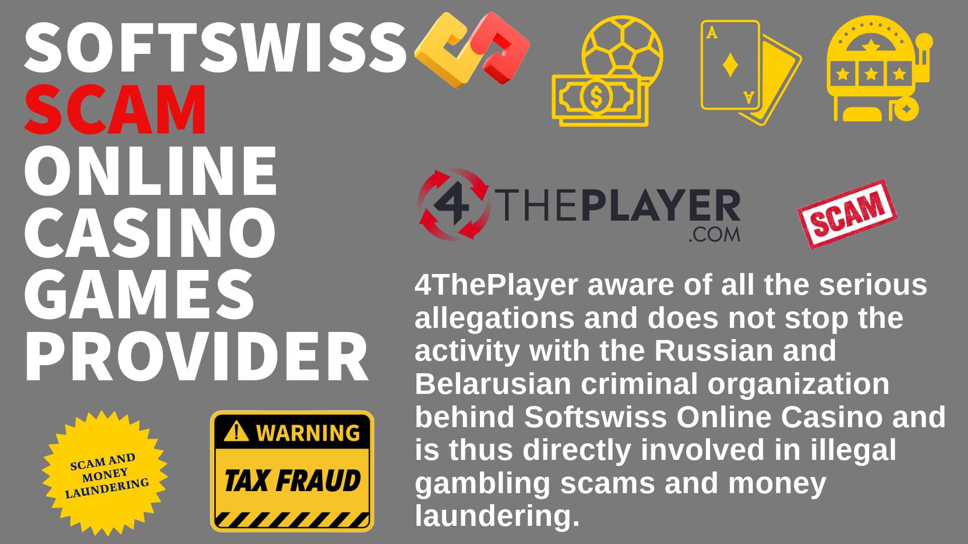 4ThePlayer - softswiss scam - Casino by Softswiss